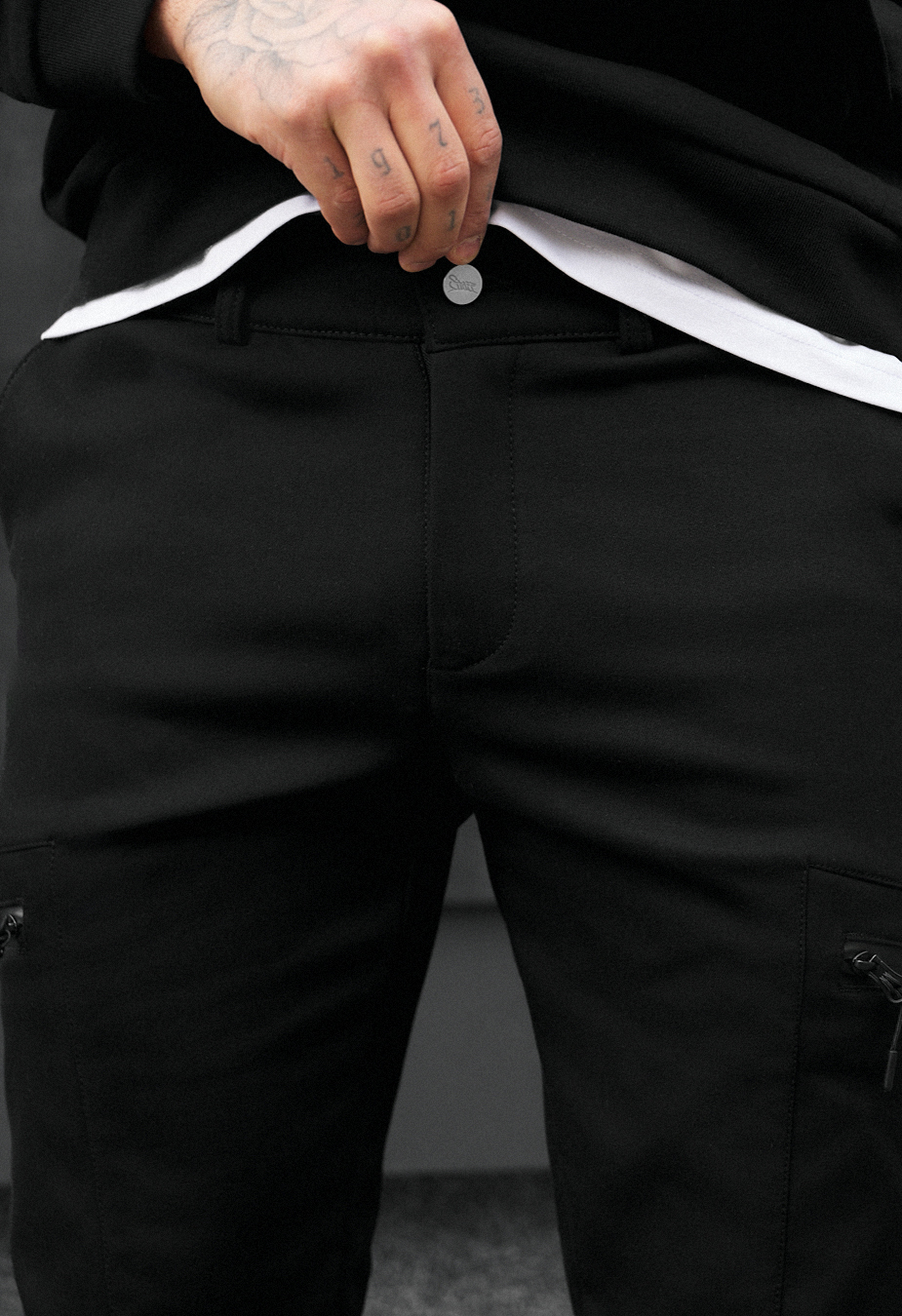 Spodnie ocieplane Staff cargo do black fleece