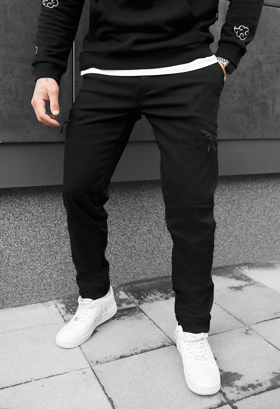 Spodnie ocieplane Staff cargo do black fleece
