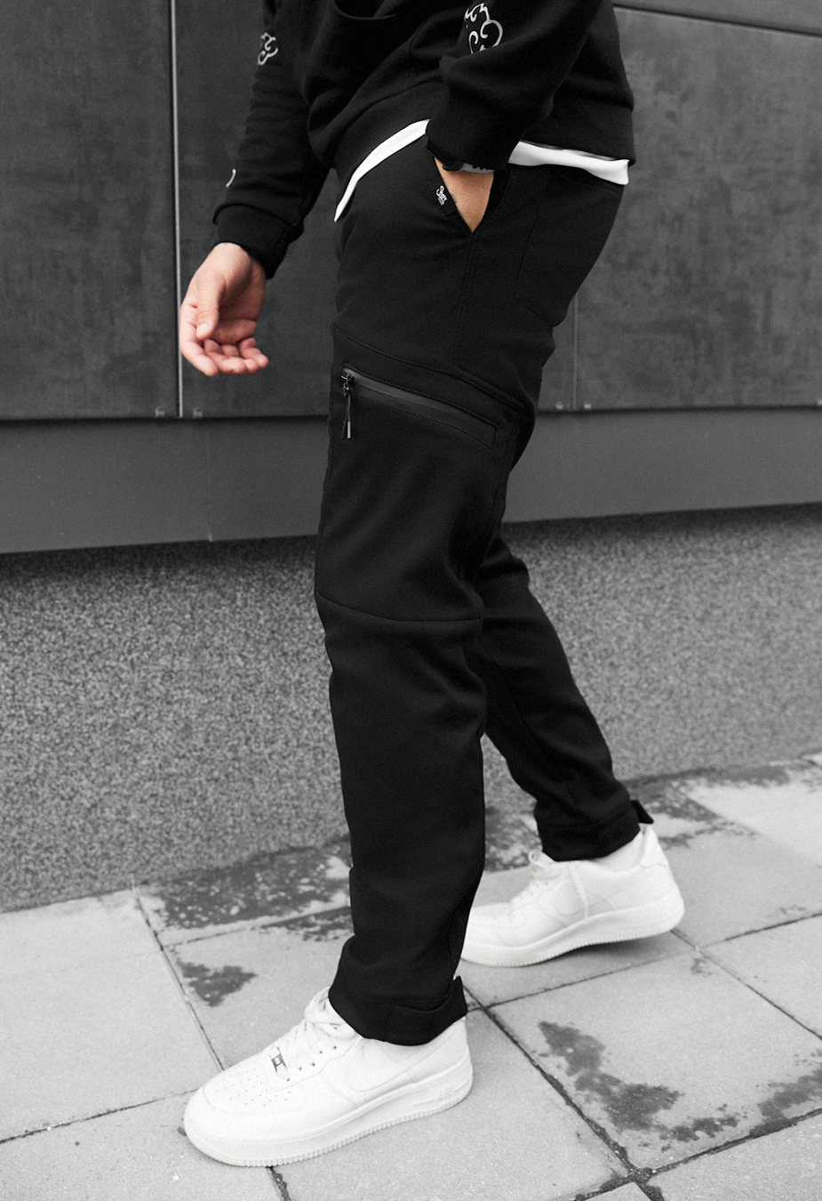 Spodnie ocieplane Staff cargo do black fleece