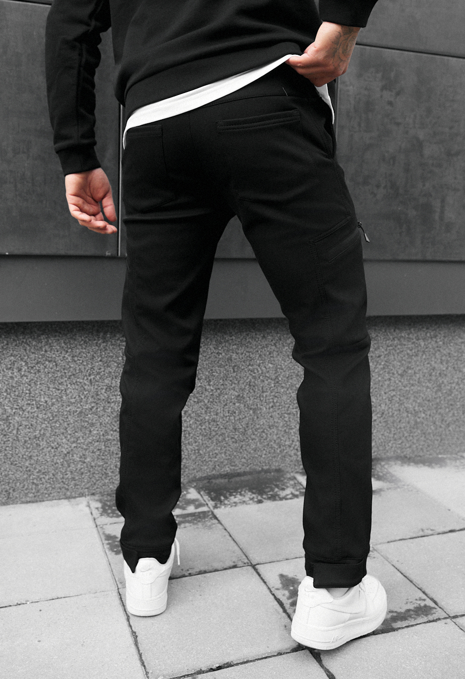 Spodnie ocieplane Staff cargo do black fleece
