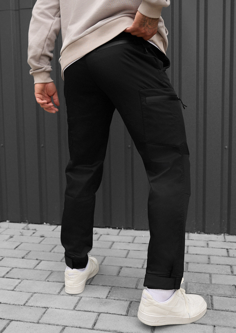 Spodnie ocieplane Staff do cargo black fleece