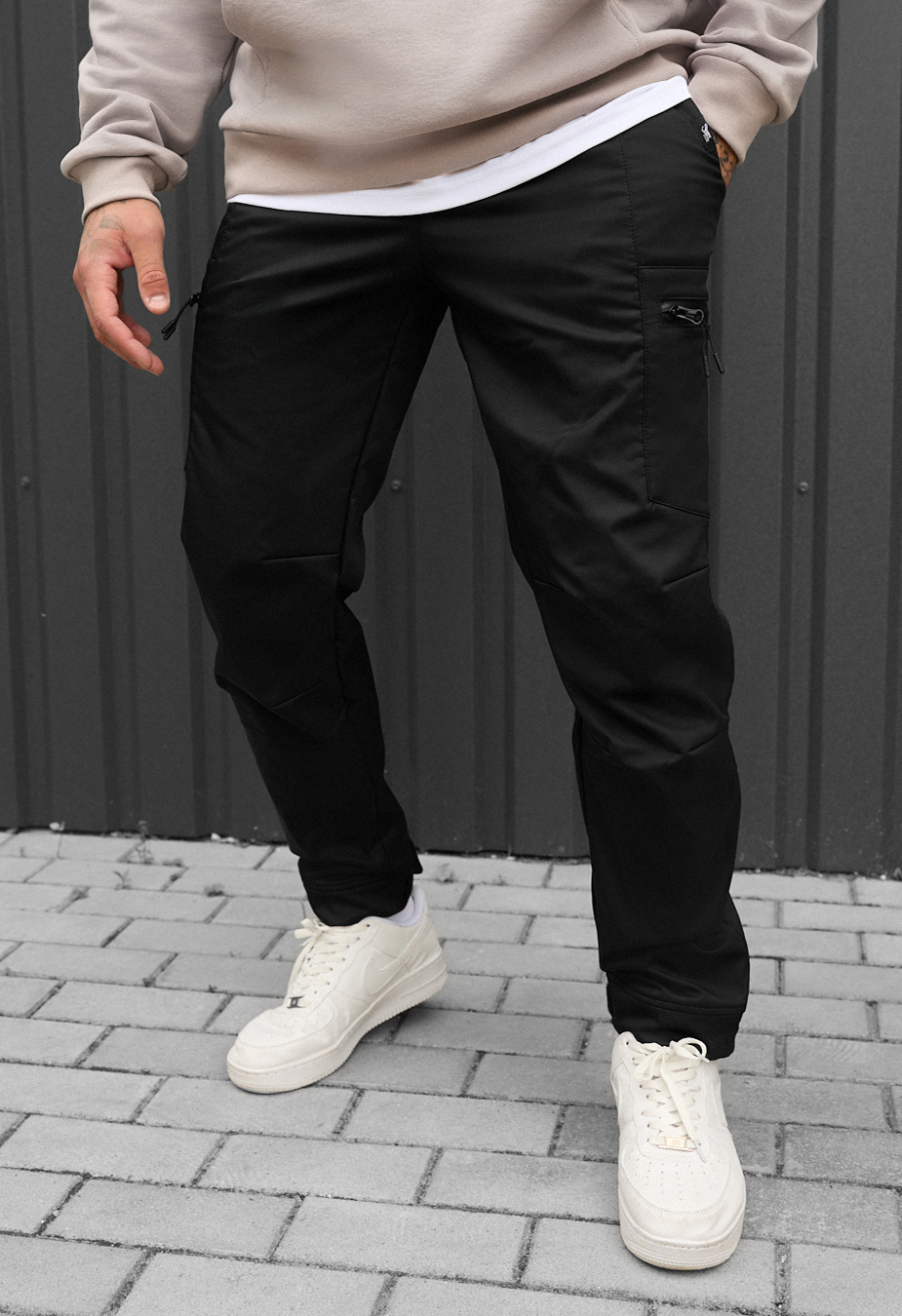 Spodnie ocieplane Staff do cargo black fleece