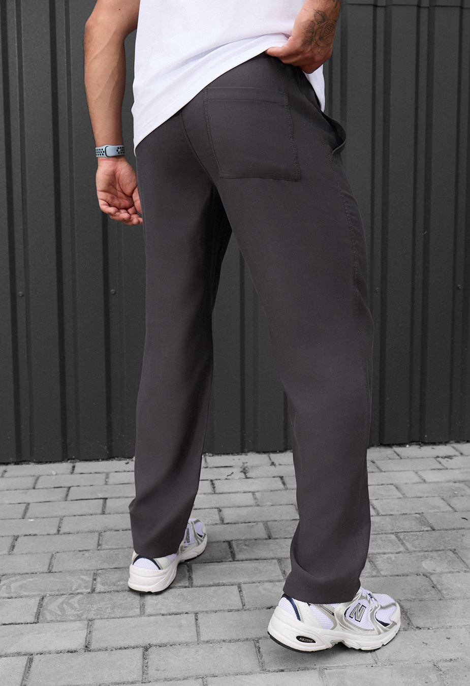 Spodnie chinos Staff pli dark gray
