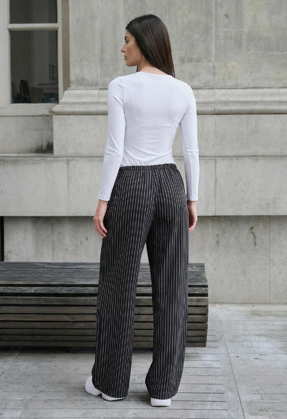 Spodnie Staff lam black & white