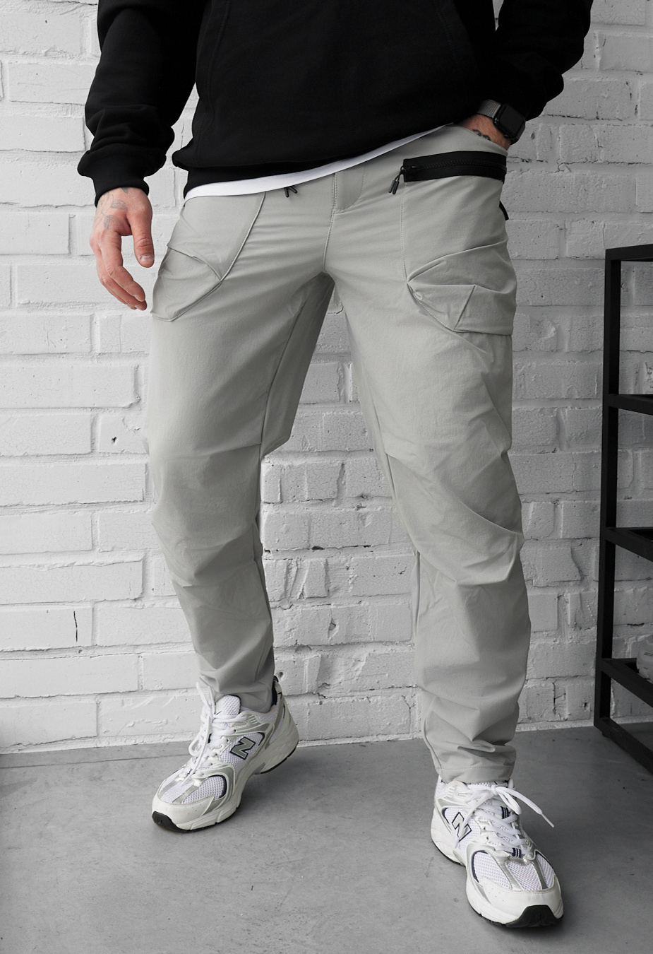 Spodnie Staff cargo ks light gray