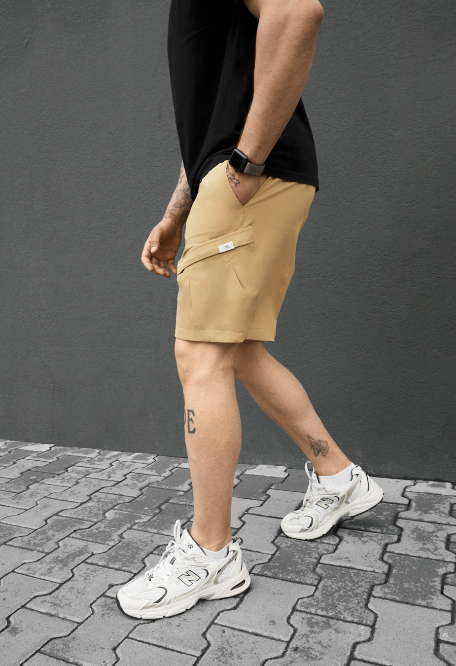 Spodenki Staff cargo em beige