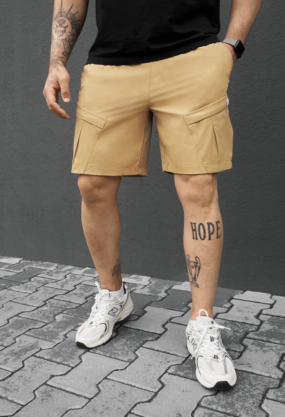 Spodenki Staff cargo em beige