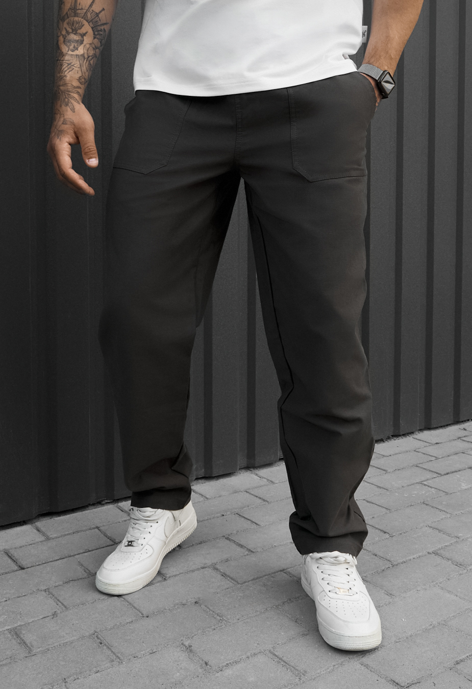 Spodnie chinos Staff dez dark khaki