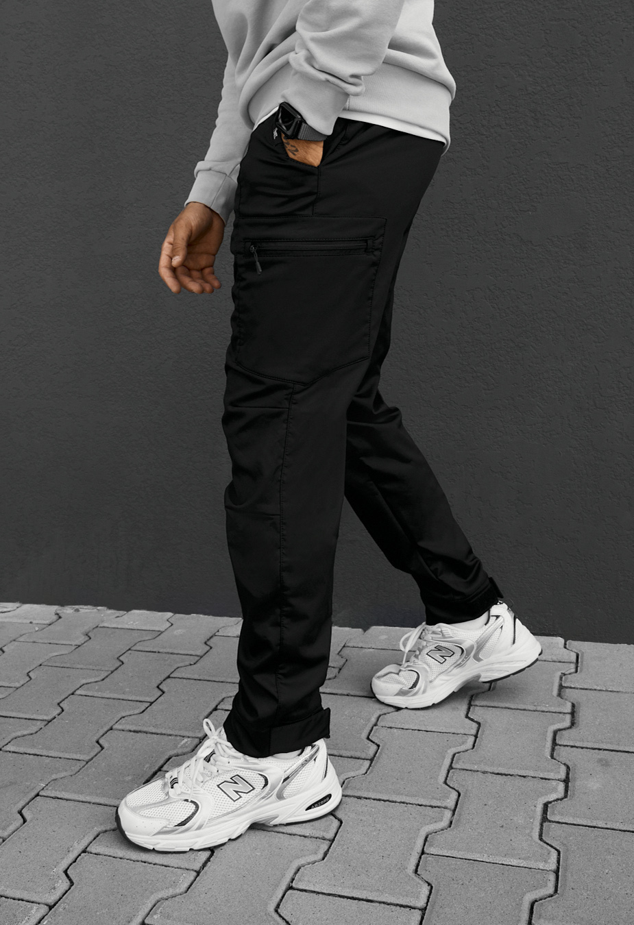 Spodnie ocieplane Staff do cargo black fleece