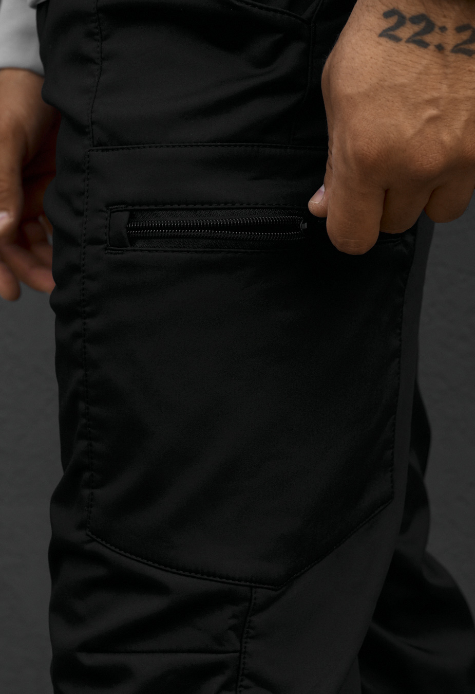 Spodnie ocieplane Staff do cargo black fleece