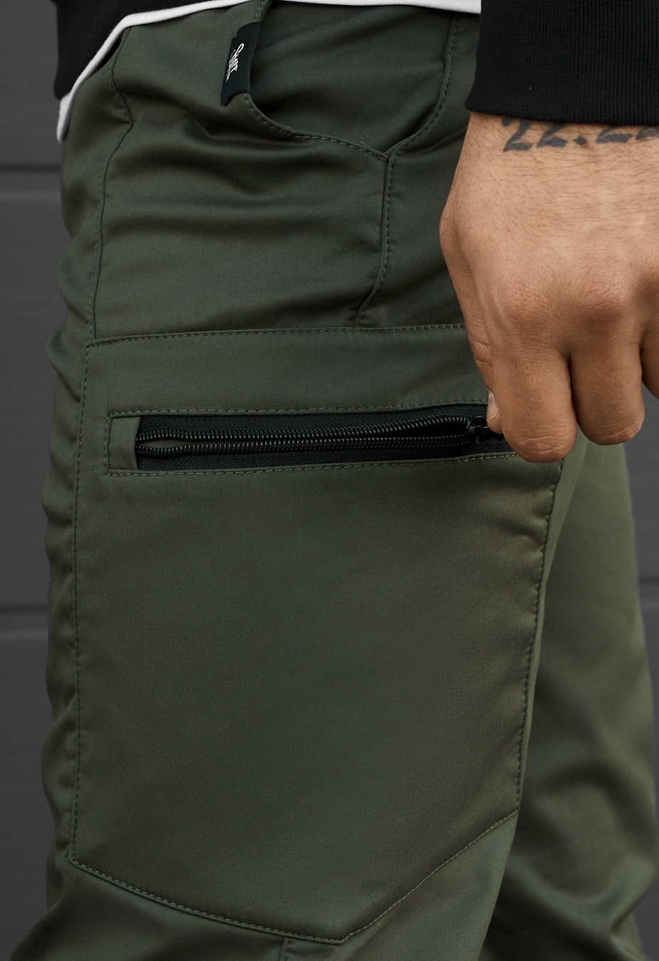 Spodnie ocieplane Staff do cargo khaki fleece