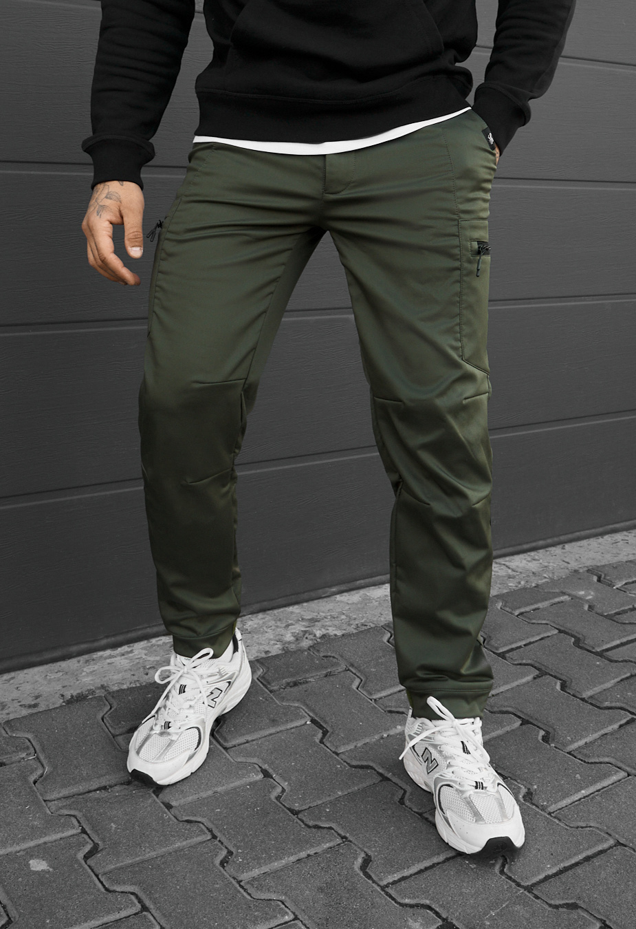 Spodnie ocieplane Staff do cargo khaki fleece