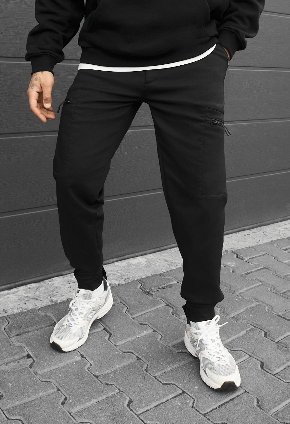 Spodnie ocieplane Staff cargo do black fleece