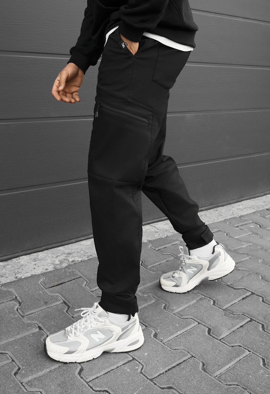 Spodnie ocieplane Staff cargo do black fleece