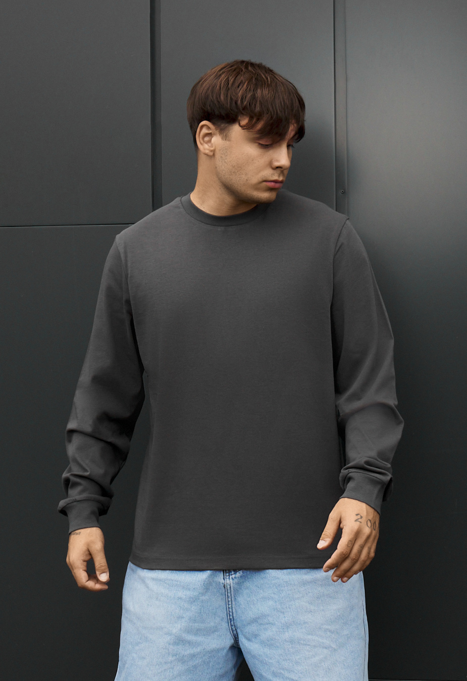 Longsleeve Staff black dark gray oversize