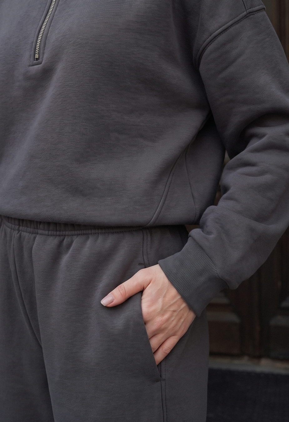 Dres Staff bet dark gray oversize fleece