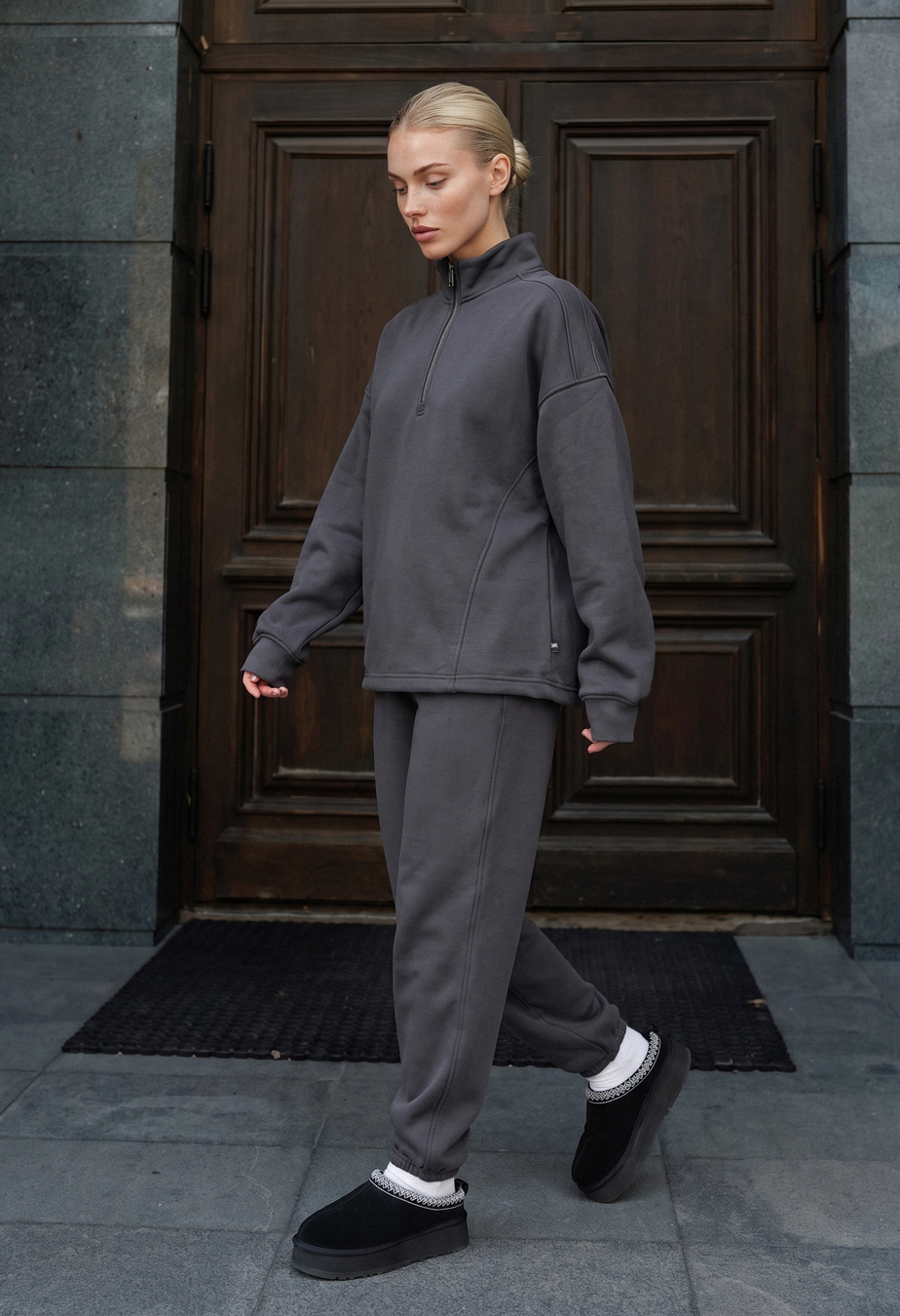 Dres Staff bet dark gray oversize fleece