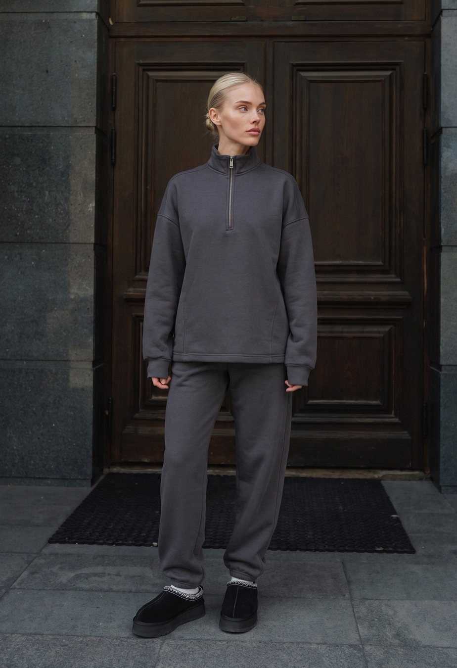 Dres Staff bet dark gray oversize fleece