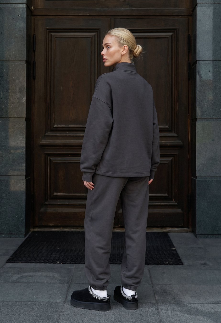Dres Staff bet dark gray oversize fleece