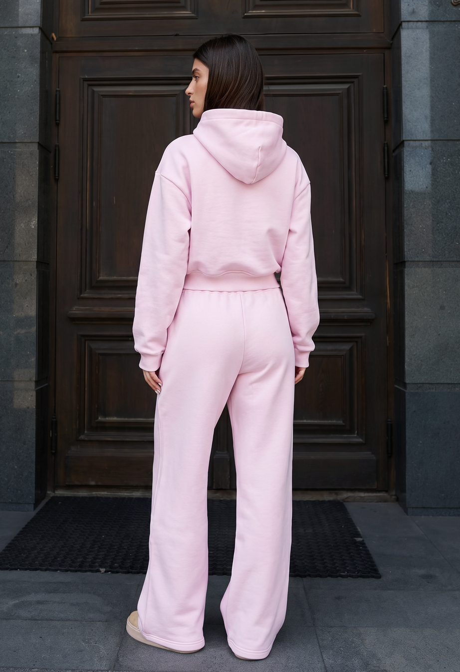 Dres Staff zip pink oversize fleece
