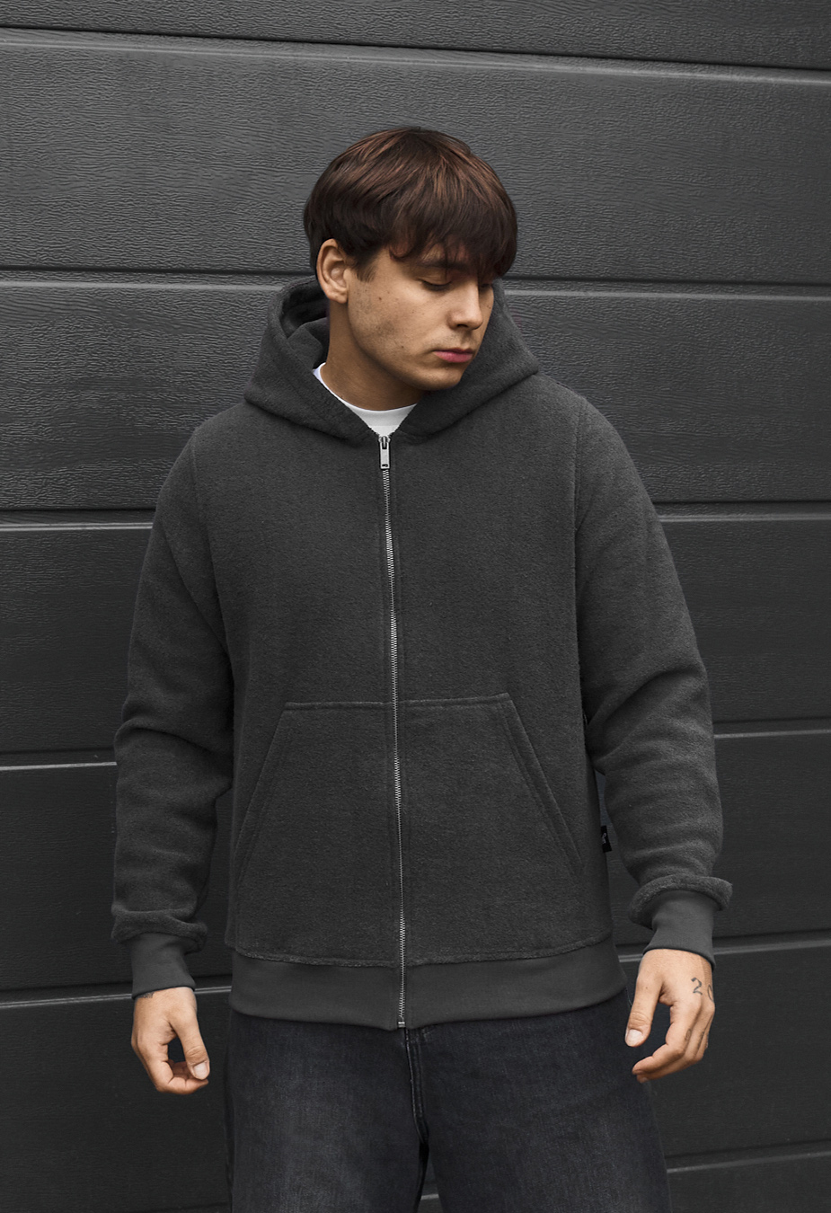 Bluza Staff zip dark gray fleece