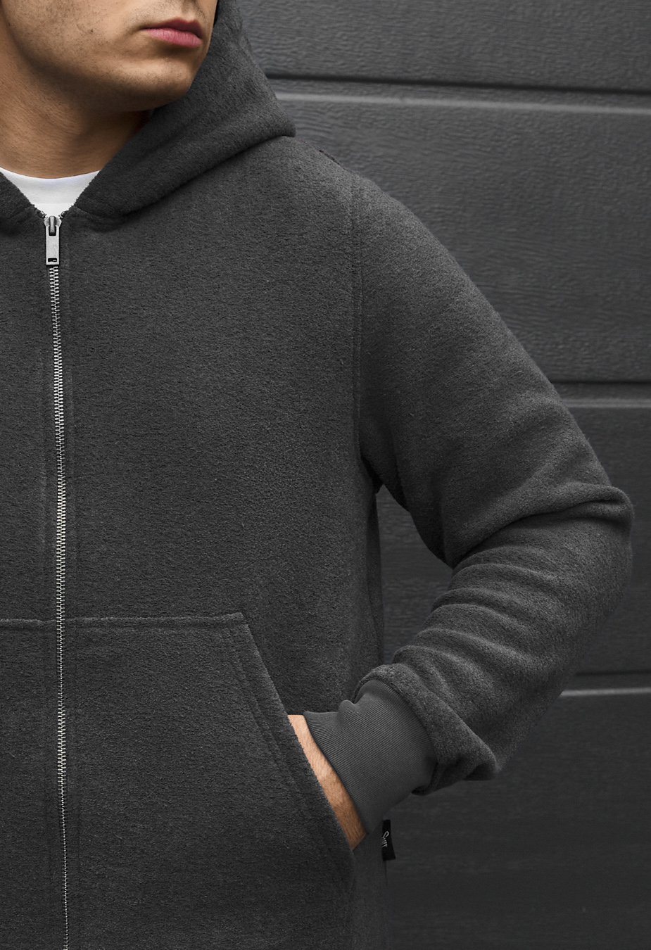 Bluza Staff zip dark gray fleece