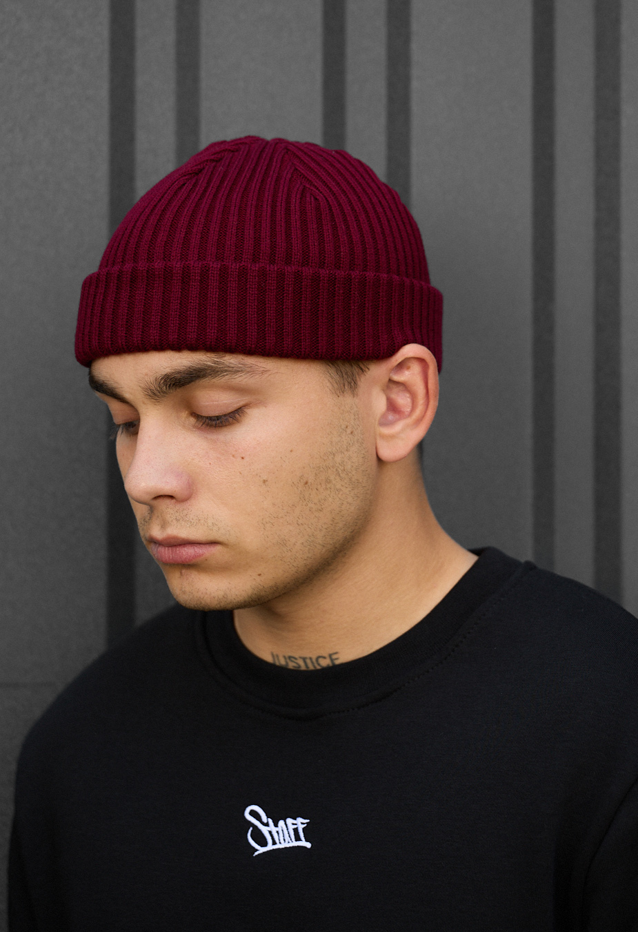 Czapka beanie Staff 1 bordo