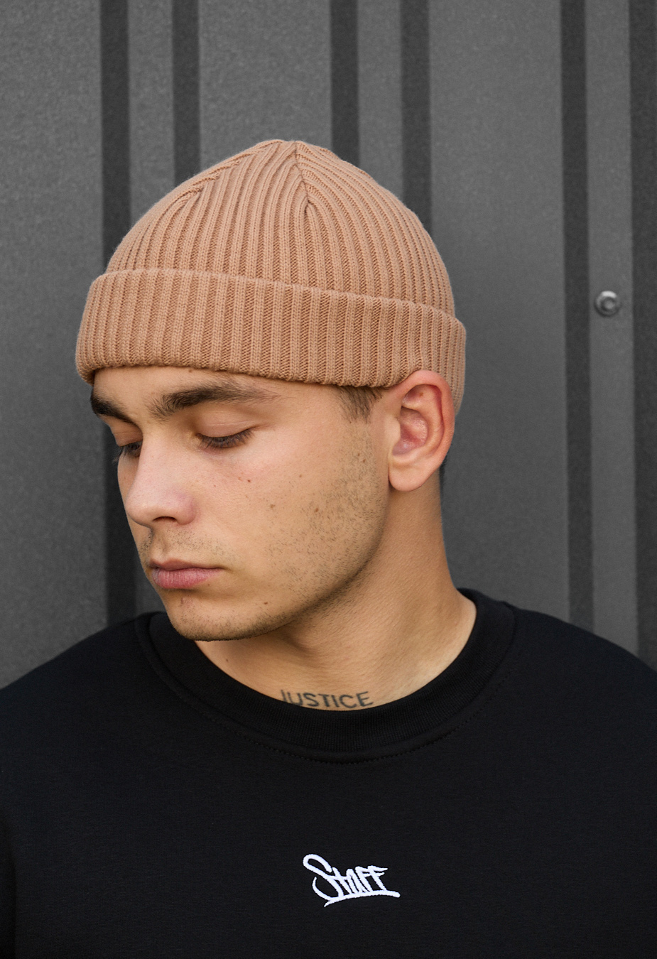 Czapka beanie Staff 1 light brown