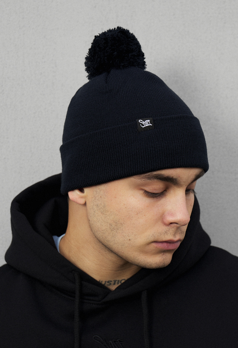 Czapka Staff navy pompon