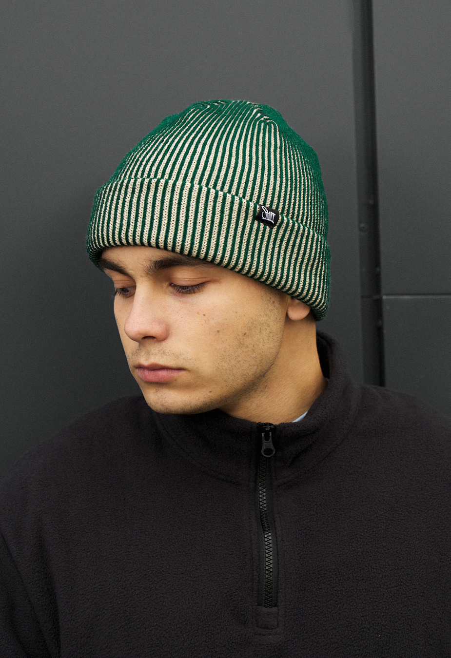 Czapka Staff beige & green stripes