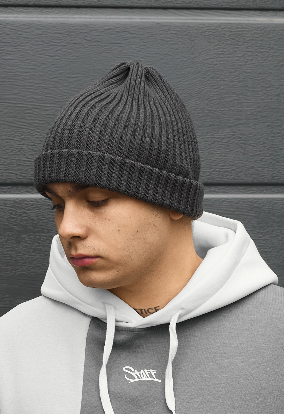 Czapka Staff 10 long dark gray