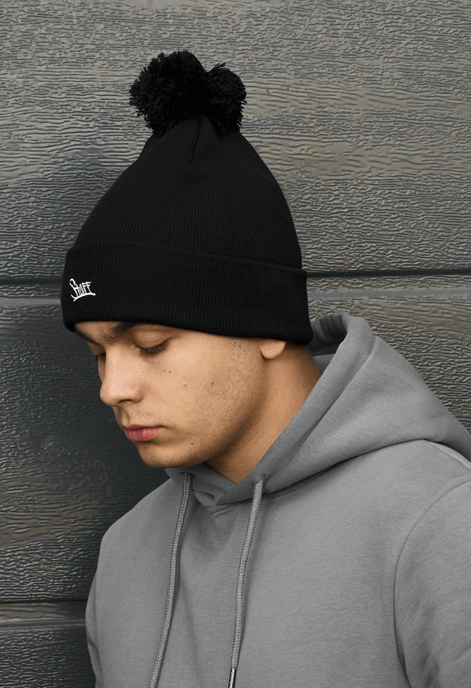 Czapka Staff logo black pompon