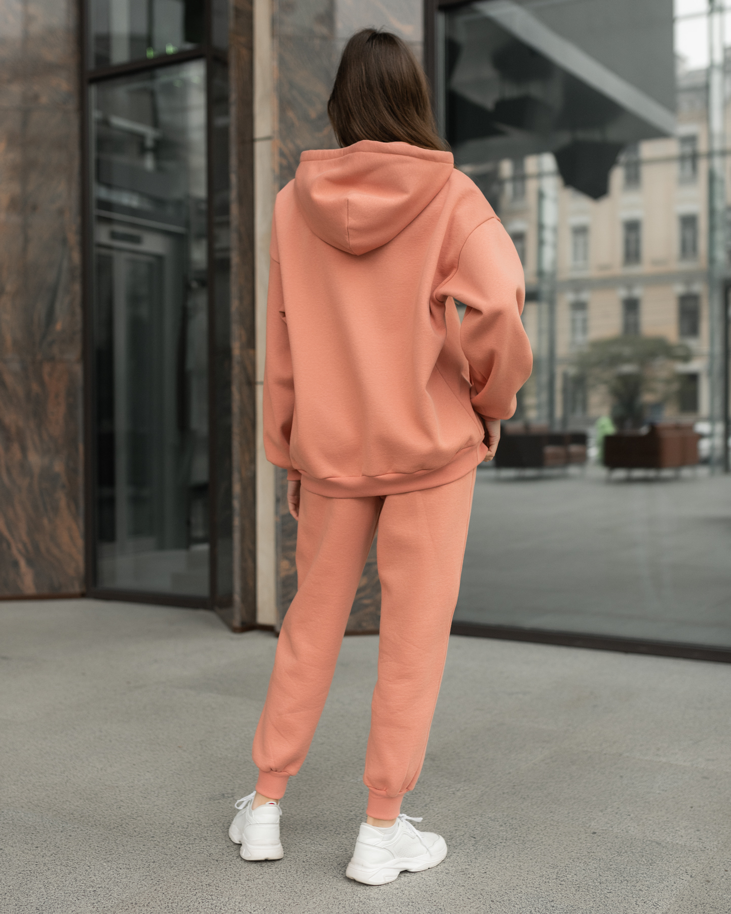 Damski komplet sportowy Staff peach zip fleece