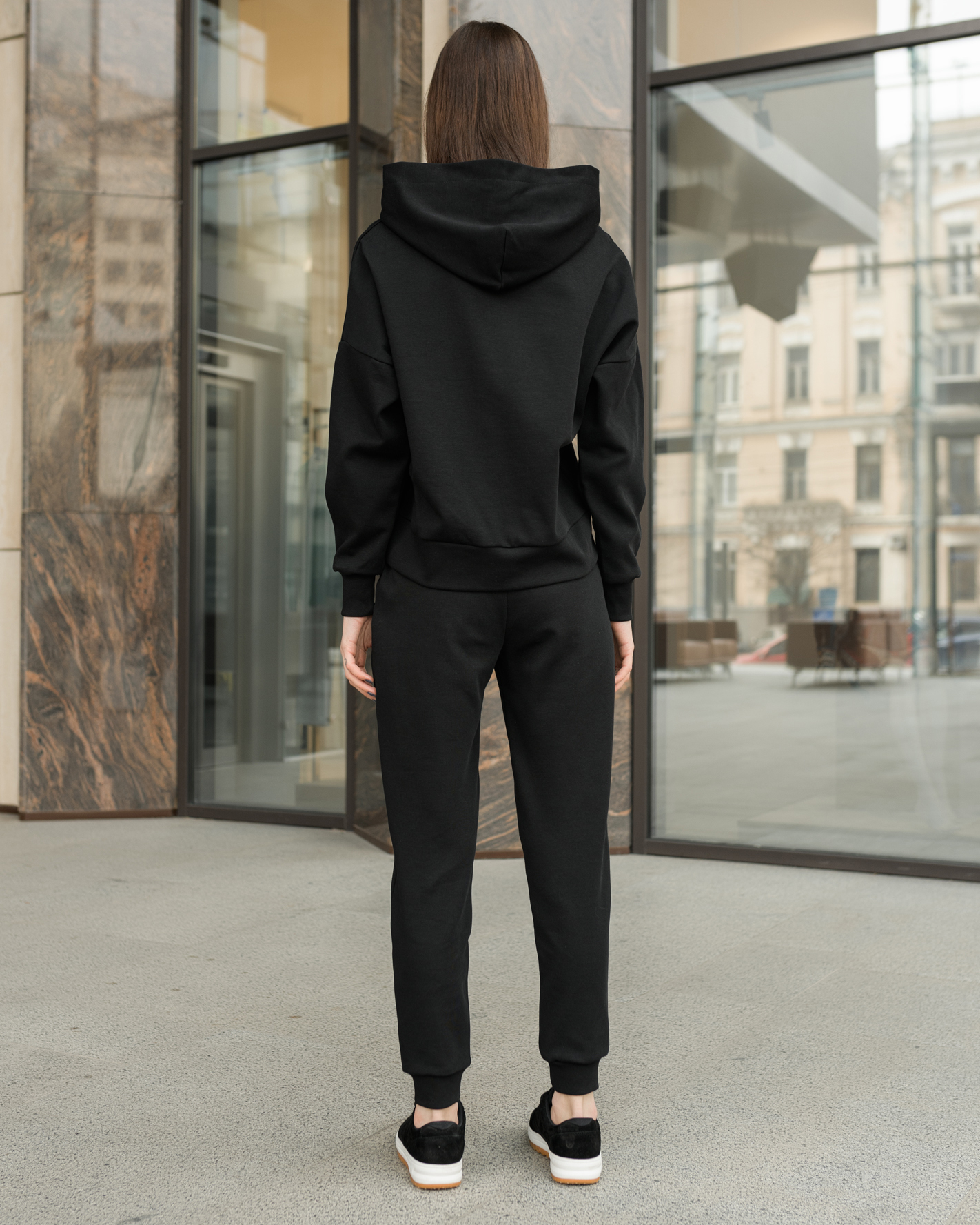 Damski strój sportowy Staff interlock logo black