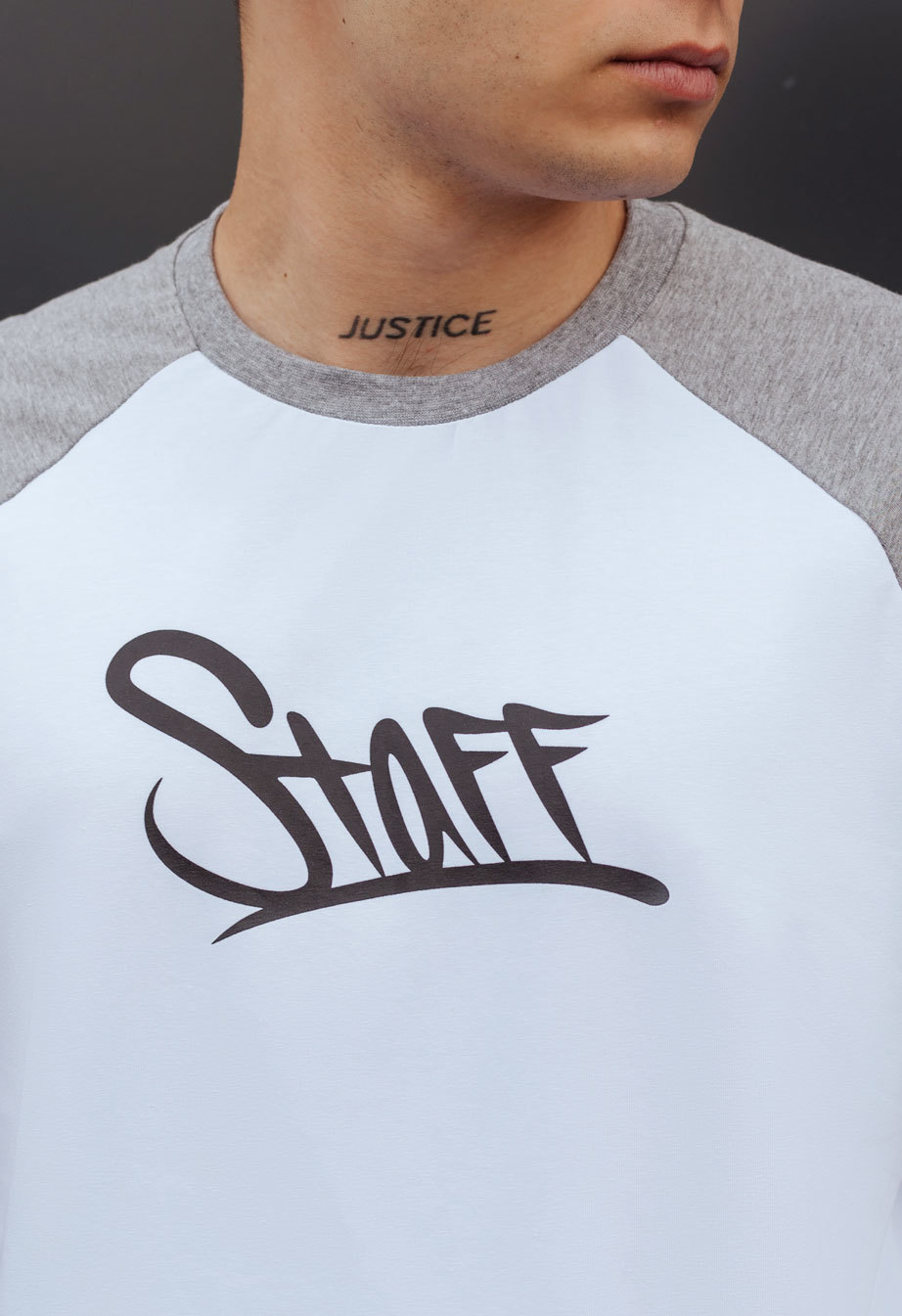 Koszulka Staff logo gray melange & white