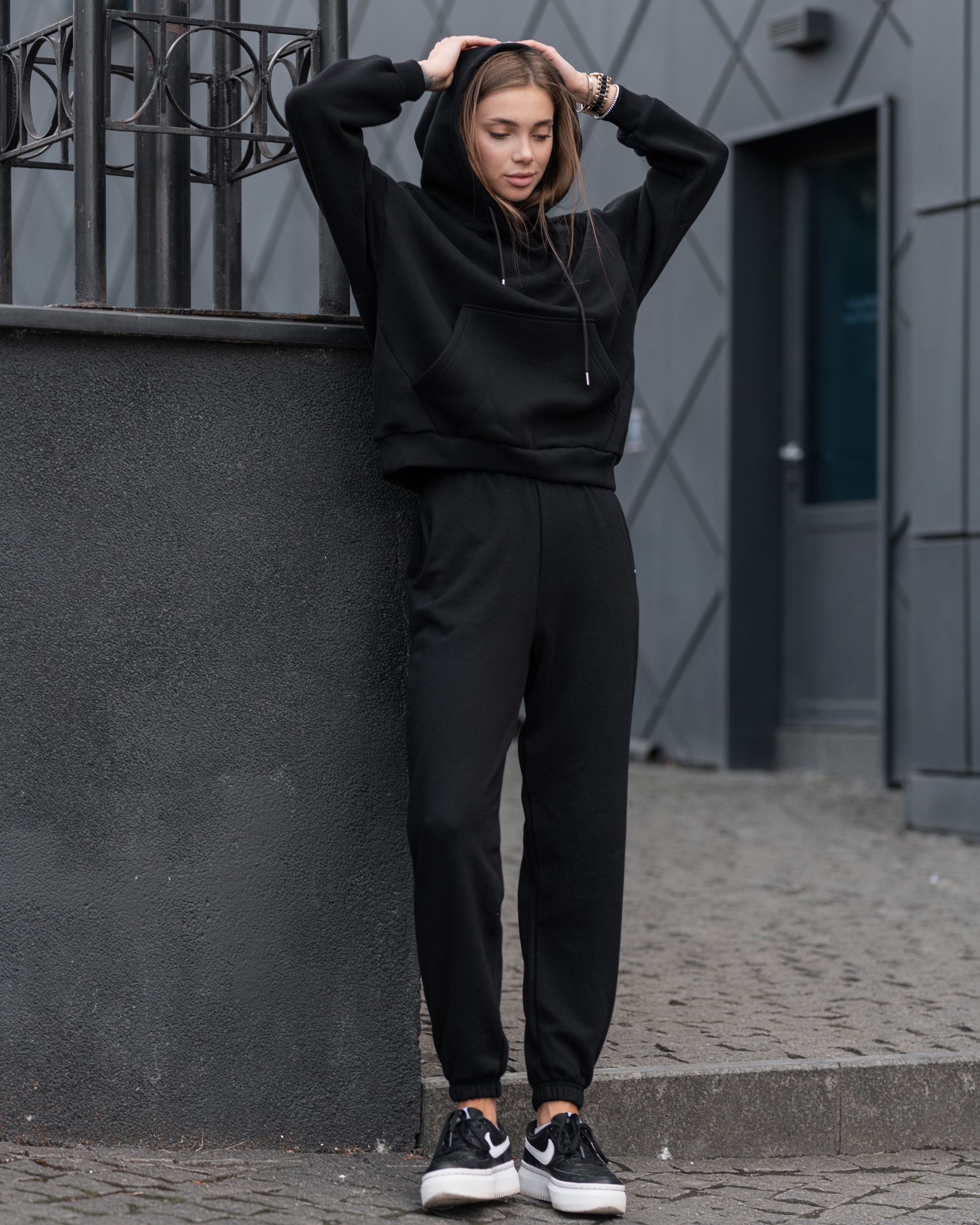 Damska bluza Staff basic black oversize fleece