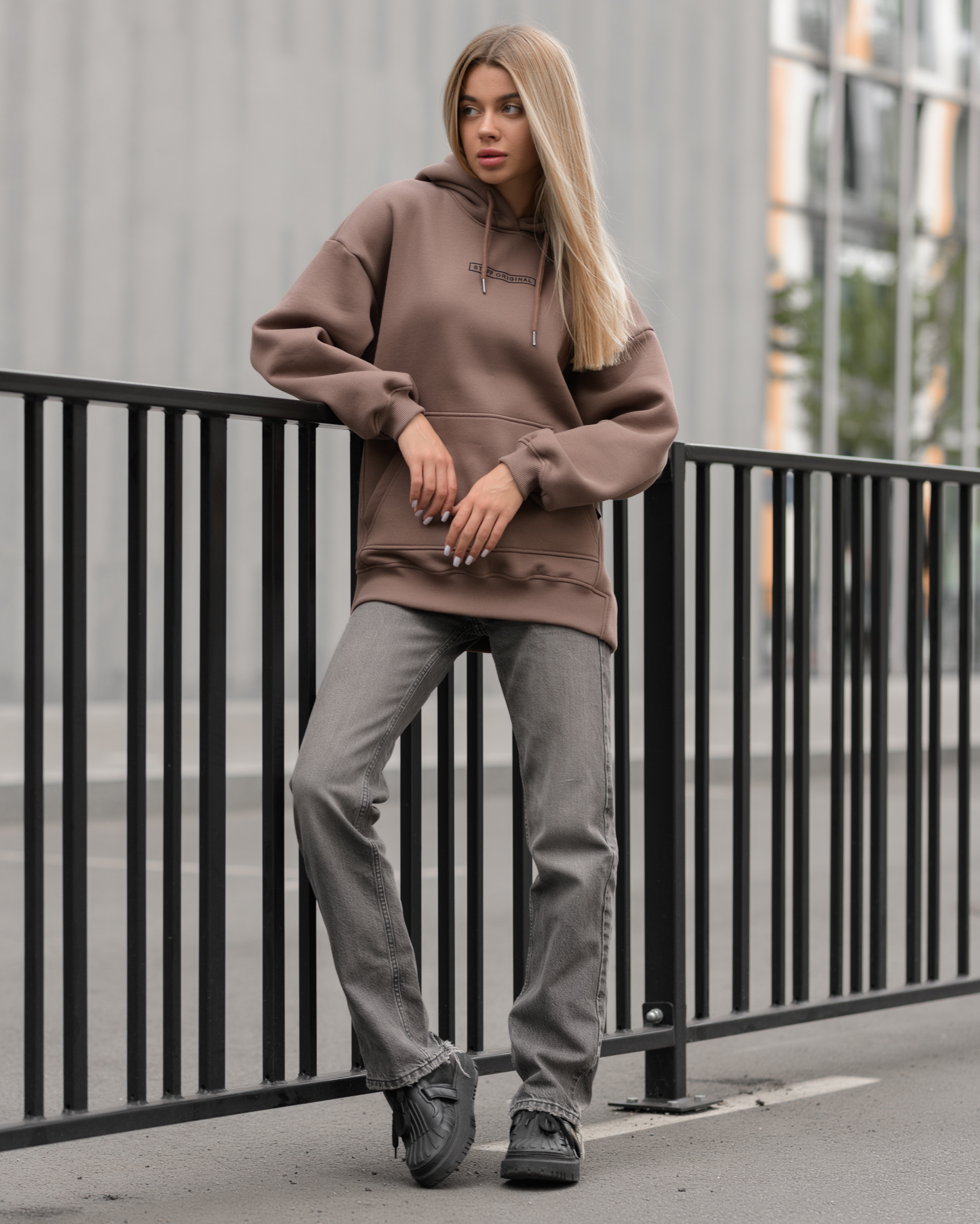 Damska bluza Staff brown original oversize fleece