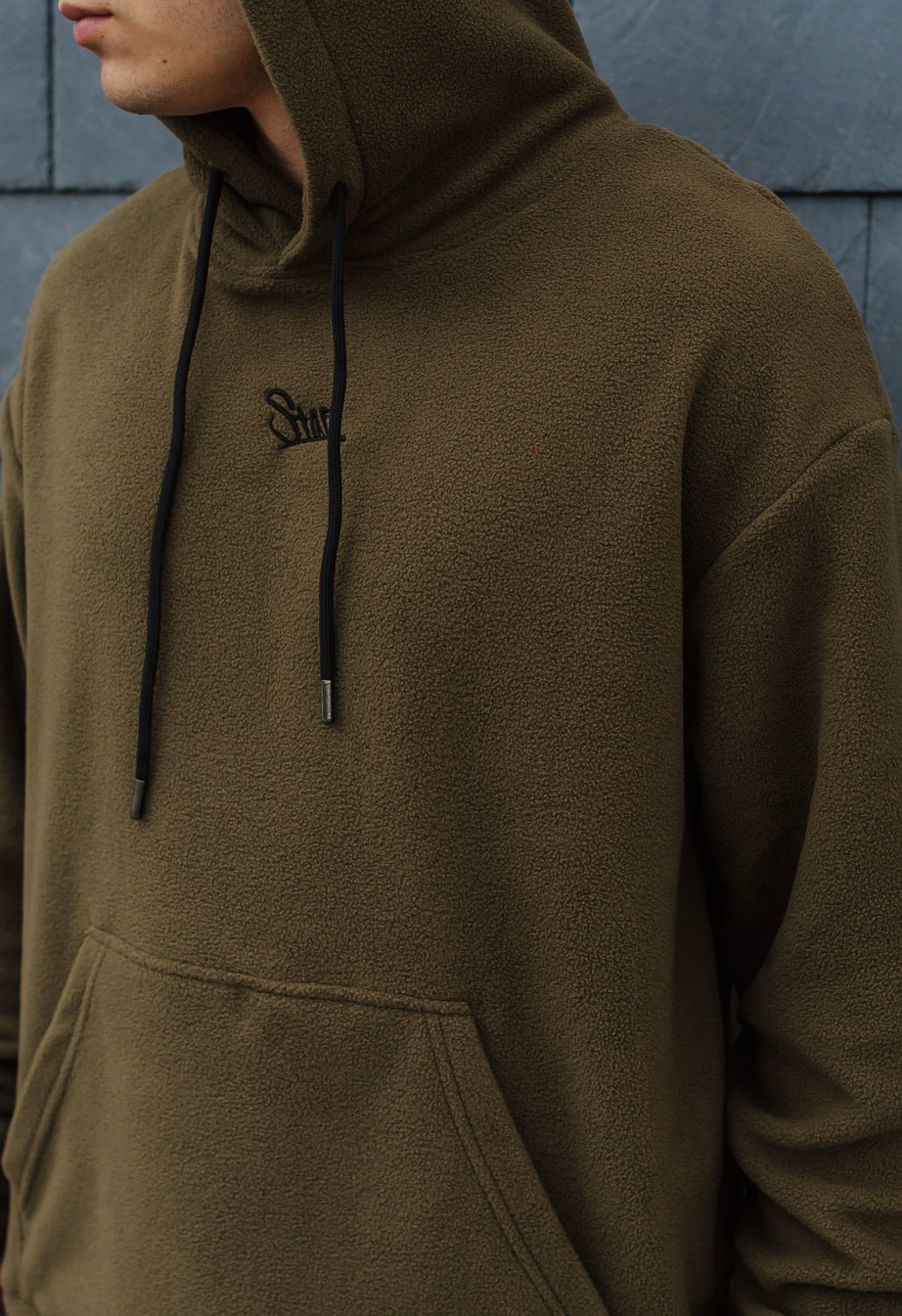 Dres sportowy Staff khaki microfleece logo oversize