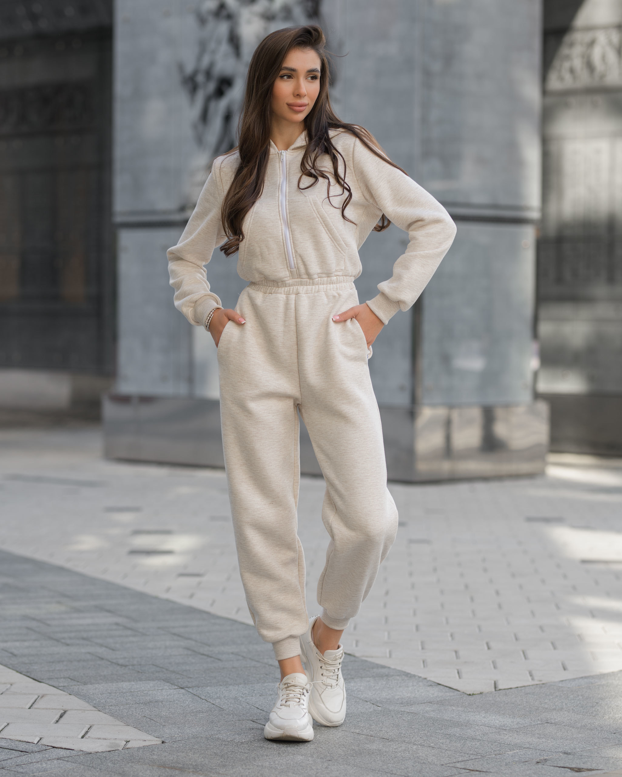 Damski kombinezon Staff mo milk melange fleece