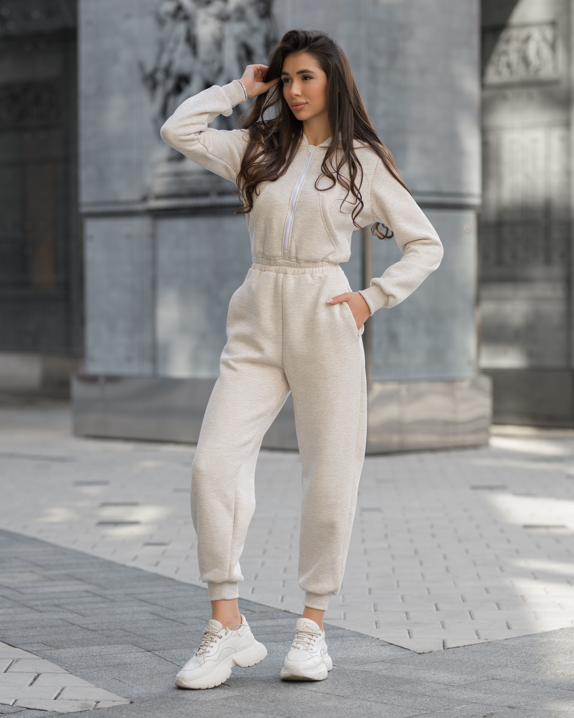Damski kombinezon Staff mo milk melange fleece