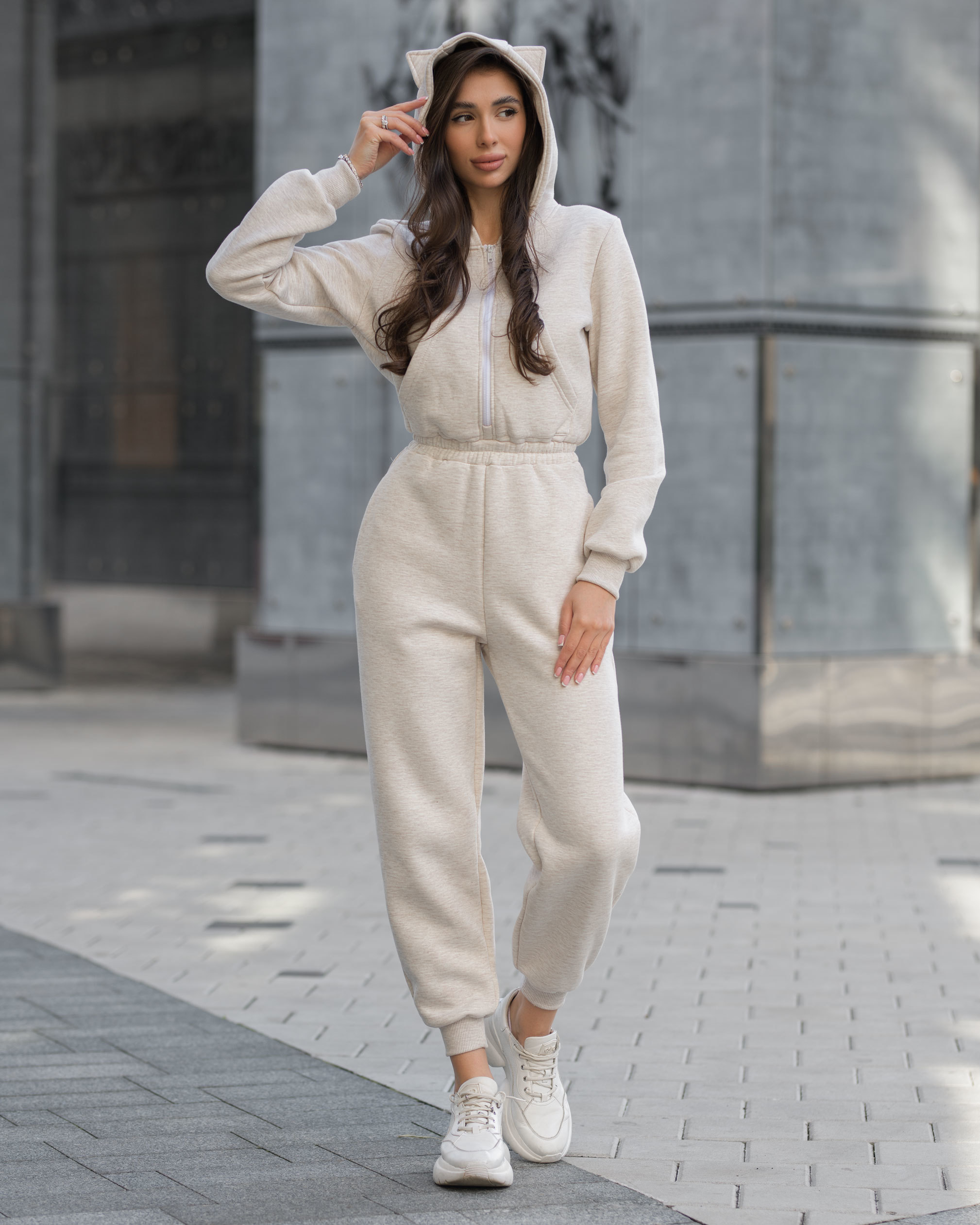 Damski kombinezon Staff mo milk melange fleece