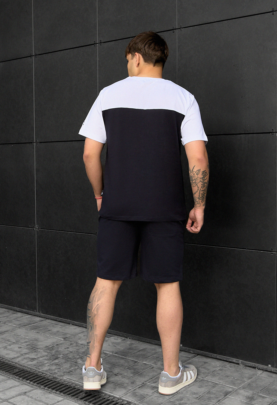 Komplet koszulka + spodenki Staff tom navy & white