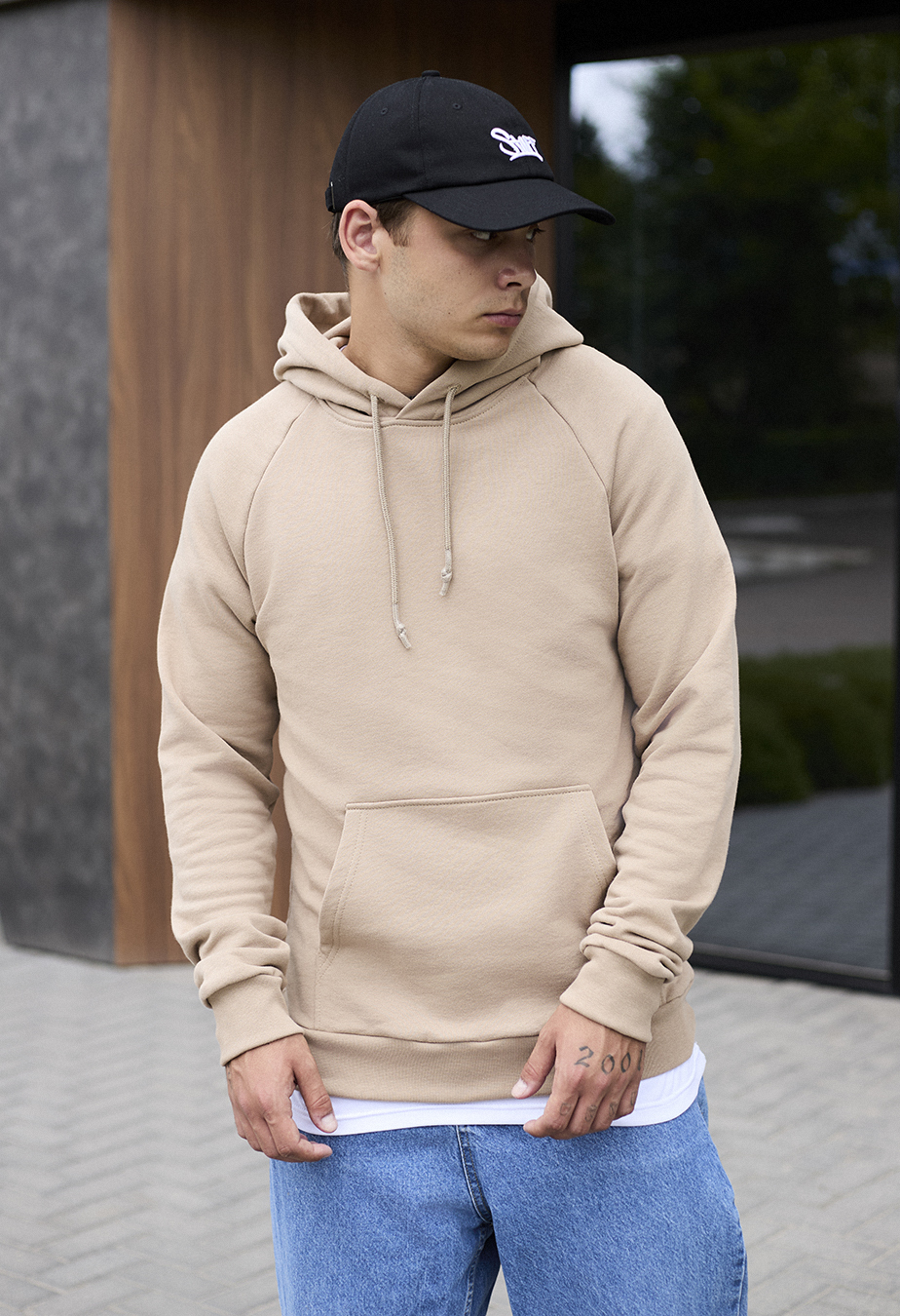 Bluza z kapturem Staff beige reglan