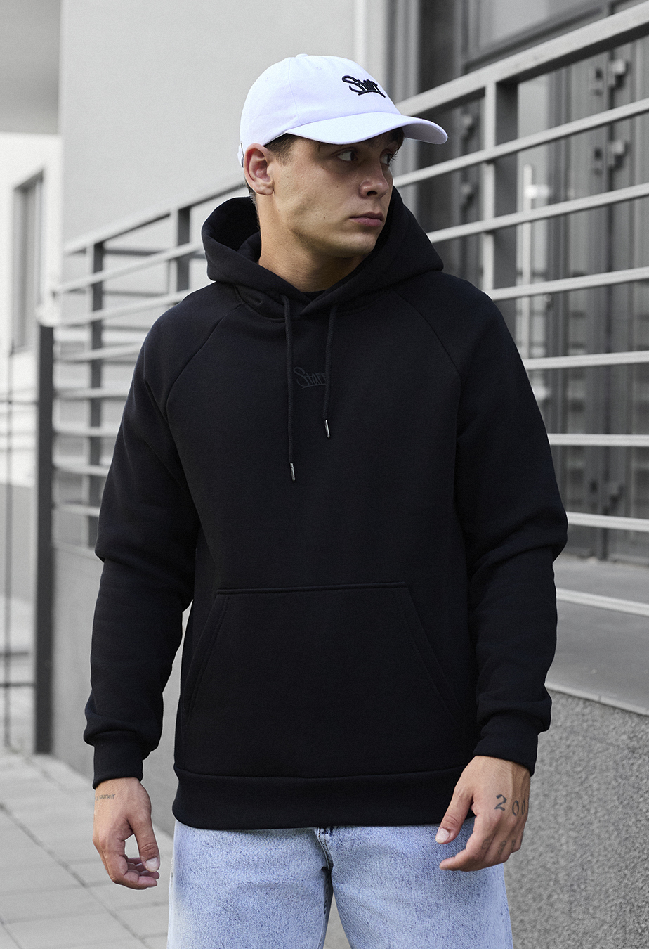 Bluza z kapturem Staff black logo oversize fleece