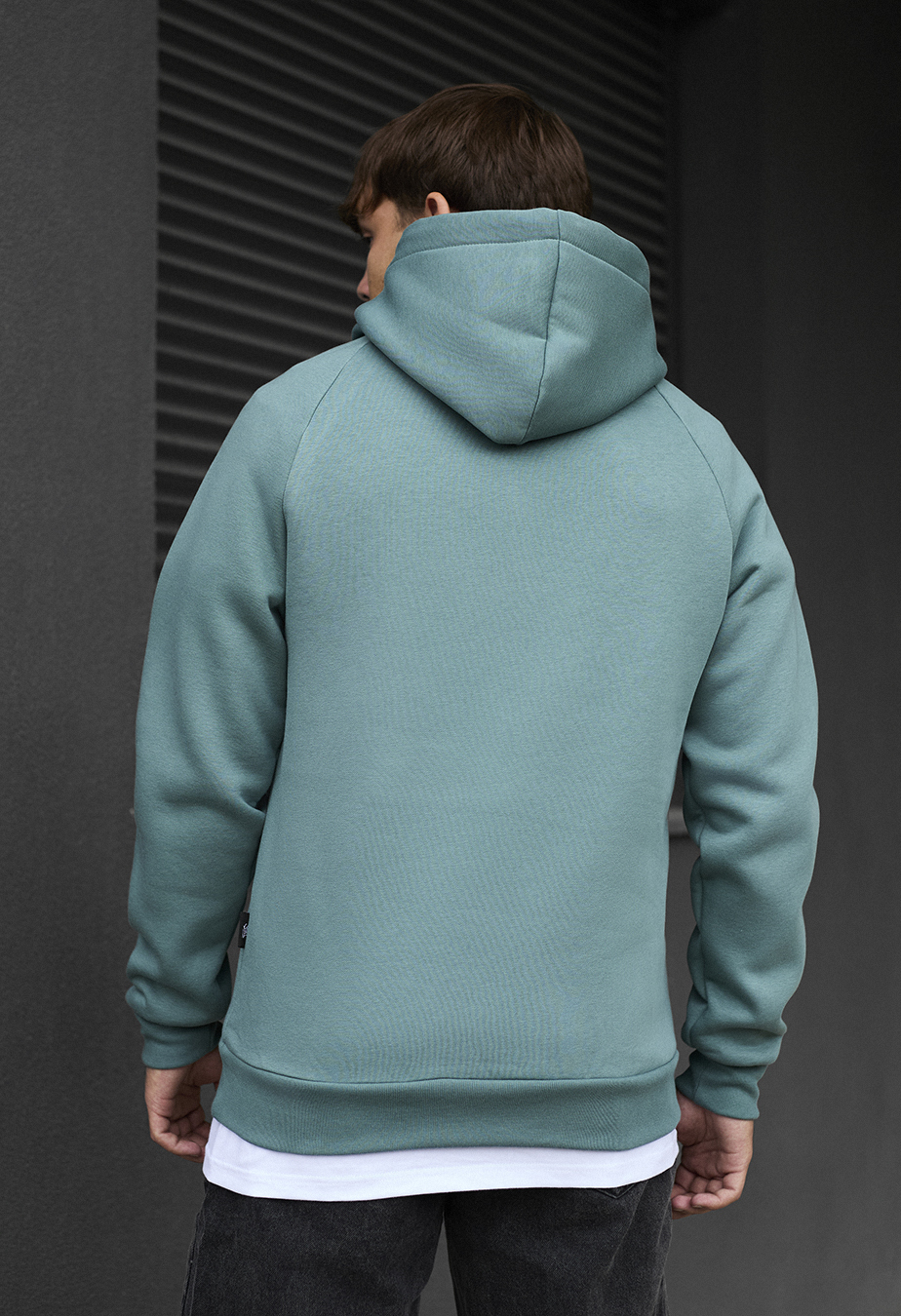 Bluza z kapturem Staff turquoise logo oversize fleece