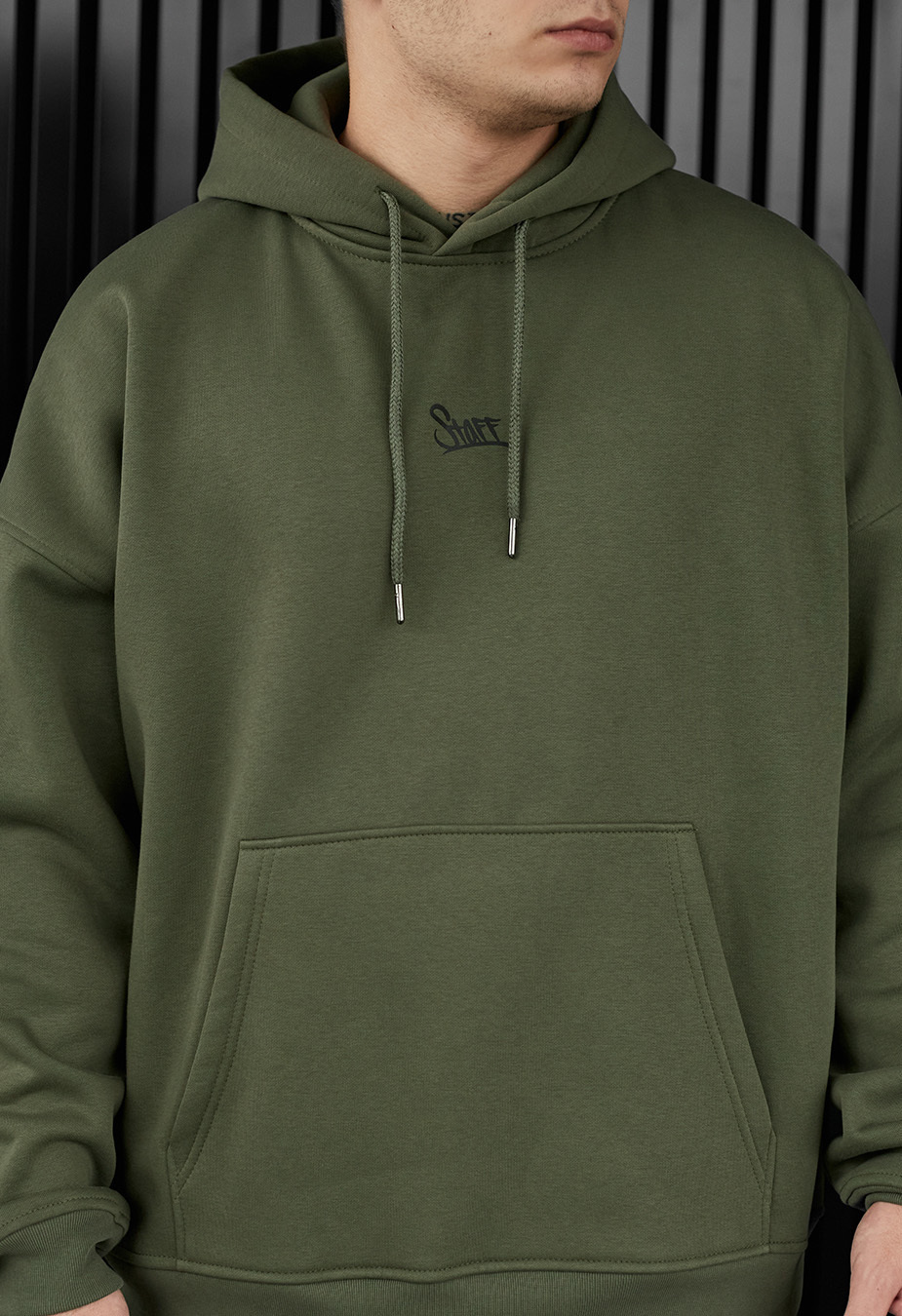 Bluza Staff khaki logo oversize fleece