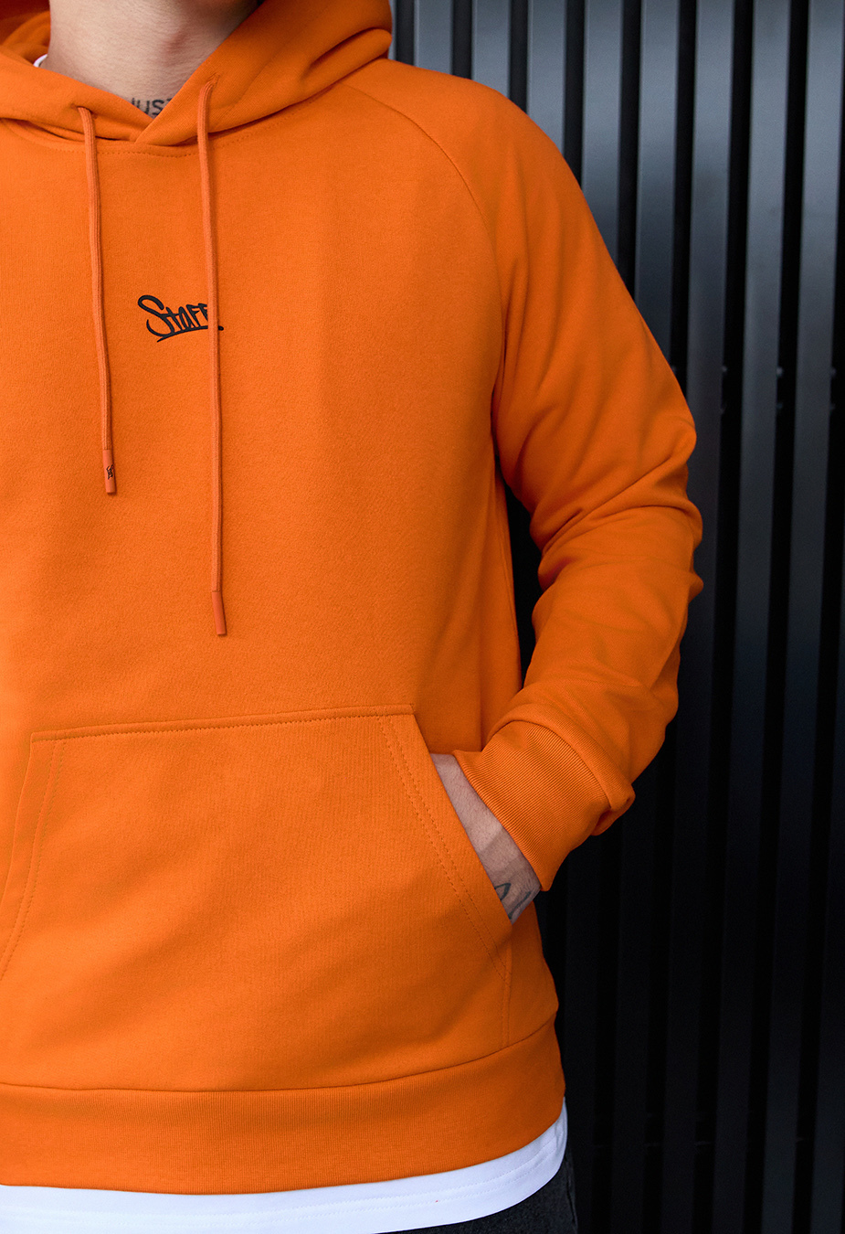 Bluza z kapturem Staff orange logo reglan