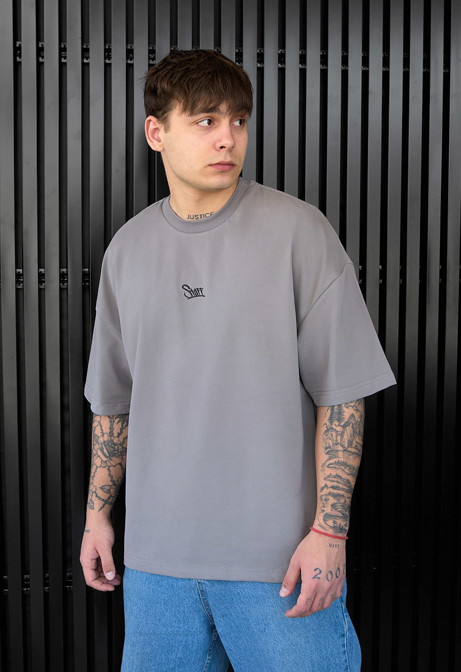 Koszulka Staff gray logo oversize