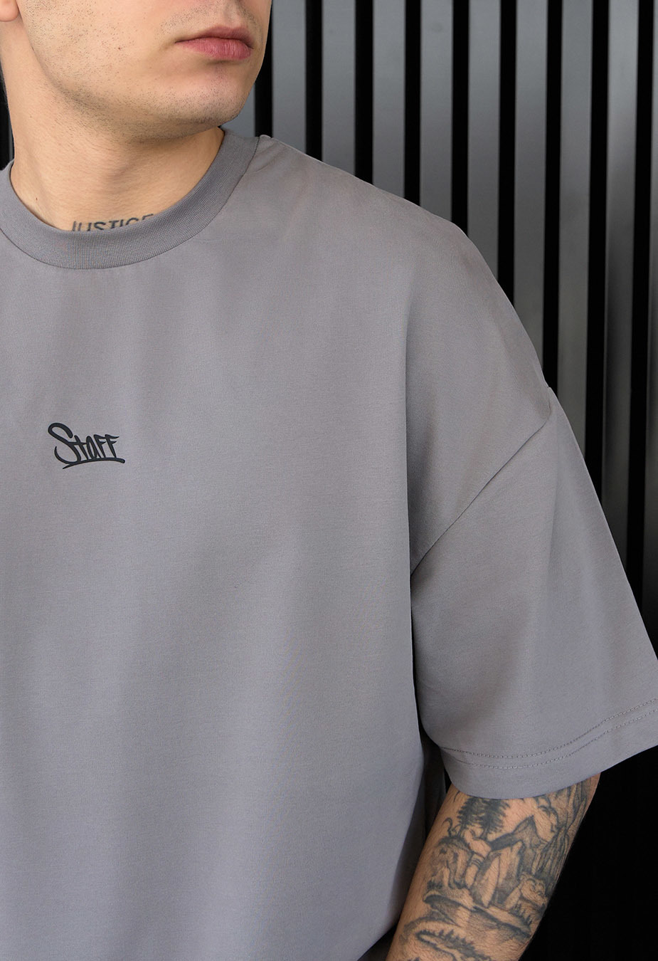 Koszulka Staff gray logo oversize
