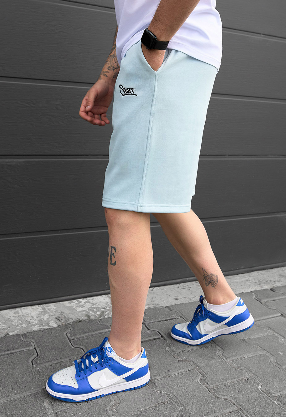 Spodenki Staff dje light blue logo